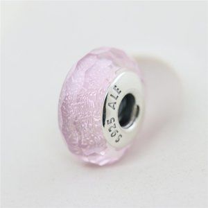 Pink Shimmering Murano Glass Charm